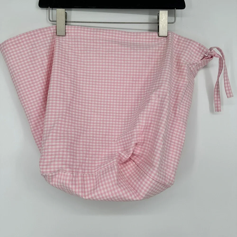 Pottery Barn Pink Gingham Fabric Storage Bag Liner‎ Nursery Large Cottagecore